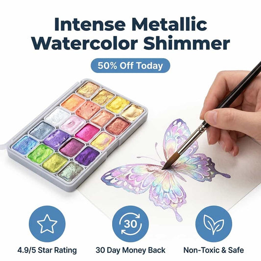 Pearlized Watercolor Paint Set - Metallic shimmer