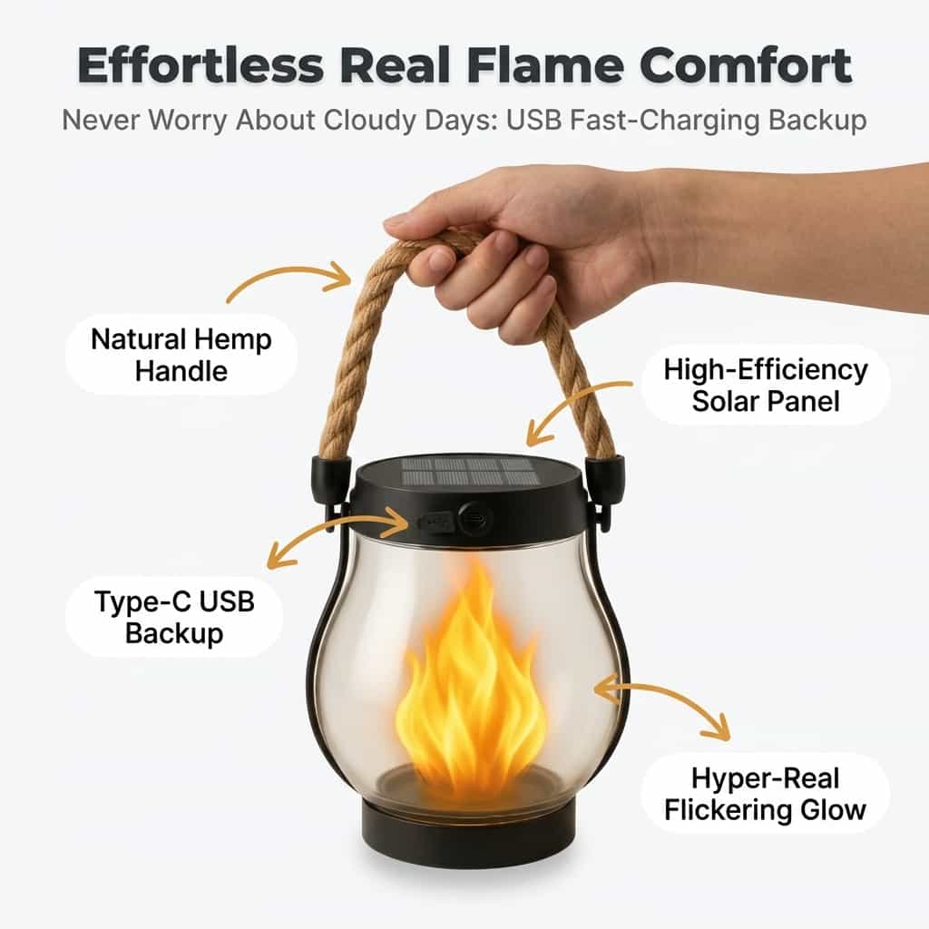 La Lanterne Solaire EverFlame - Une Flamme Parfaite, Chaque Nuit