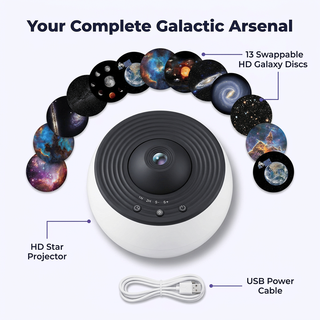Projektor Gwiazd HD Galaxy - Cicha praca dla spokojnego i kojącego środowiska snu