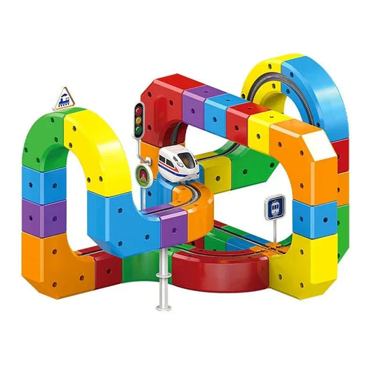 BuildLoop™ DIY Magnetic Train Track Set – Creative and active - Brinoa